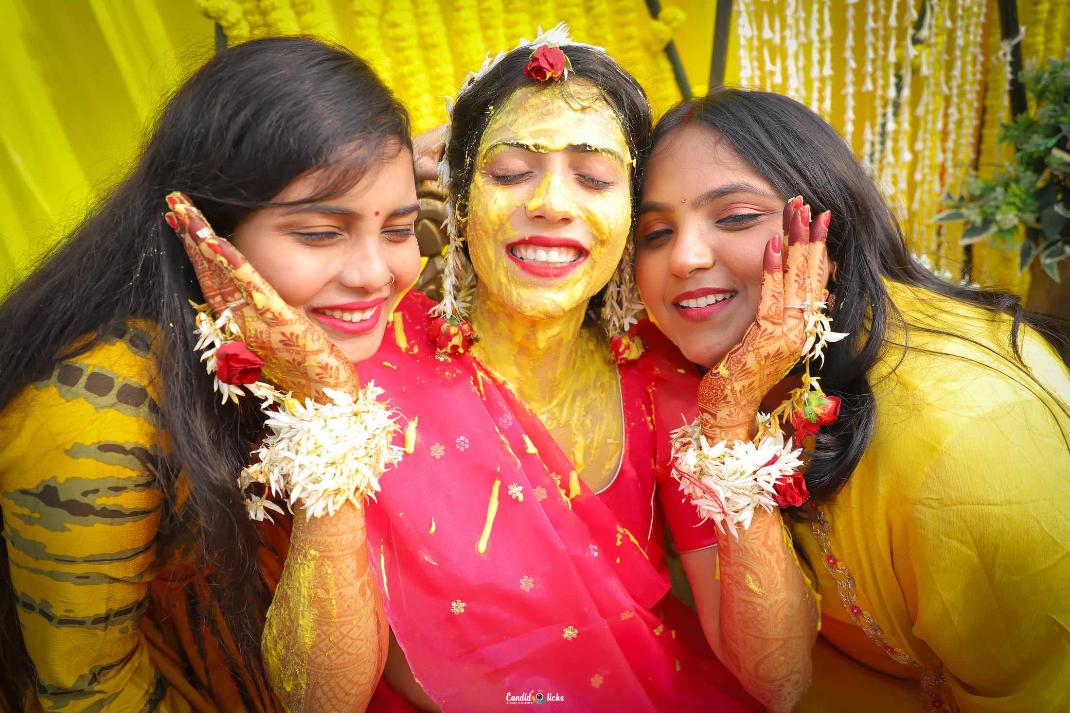 Haldi celebration photographed by Candid Clicks